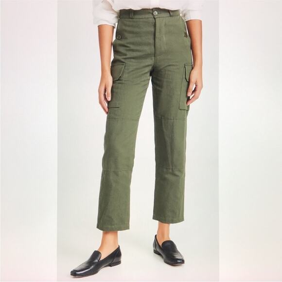 Apiece Apart Ryes Cargo Pants Forest Green size 4 Classic - Picture 1 of 9